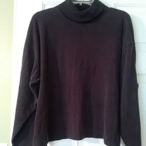 Black cotton turtleneck top